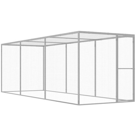 Cage pour chat,Cage d'extérieur 4,5x1,5x1,5 m Acier galvanisé (1/5)