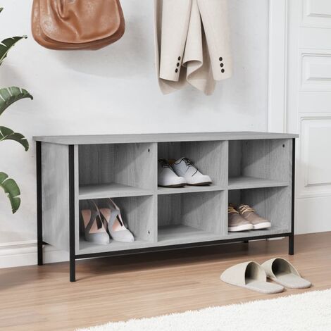 Meuble à chaussures Armoire à chaussures, Facile à Monter sonoma gris 100x35x50 cm bois d'ingénierie -96454 (1/5)