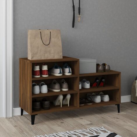 Meuble à chaussures Armoire à chaussures, Facile à Monter Chêne marron 102x36x60cm Bois d'ingénierie -71688 (1/5)
