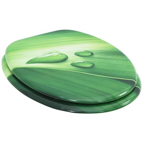 Abattant adulte pour WC - Siège WC avec couvercle MDF Vert Gouttes d'eau BV342698 - BonneVie