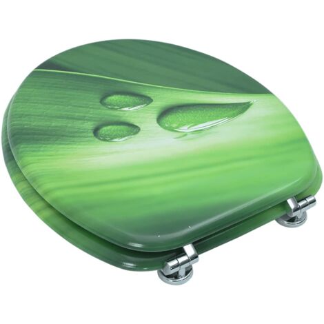 Abattant adulte pour WC - Siège WC avec couvercle MDF Vert Gouttes d'eau BV342698 - BonneVie