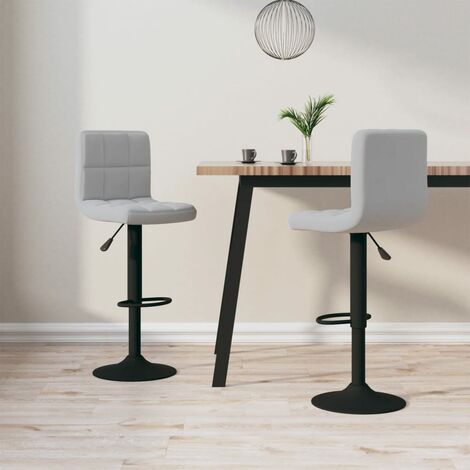 Lot de 2 Tabourets de bar,Chaises hautes de bar luxueuses gris clair velours -87955 (1/5)