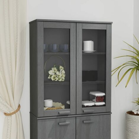 Dessus de buffet/Enfilade Vintage,Meuble de rangement HAMAR Gris foncé 85x35x100 cm Bois de pin -TZ96208 (1/5)