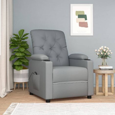 Fauteuil inclinable,Chaise confortable,Siège électrique Gris clair Tissu GDSVW87063 (1/5)