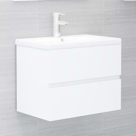 Furniture Limited - Armoire d'évier avec lavabo intégré blanc boi (1/5)