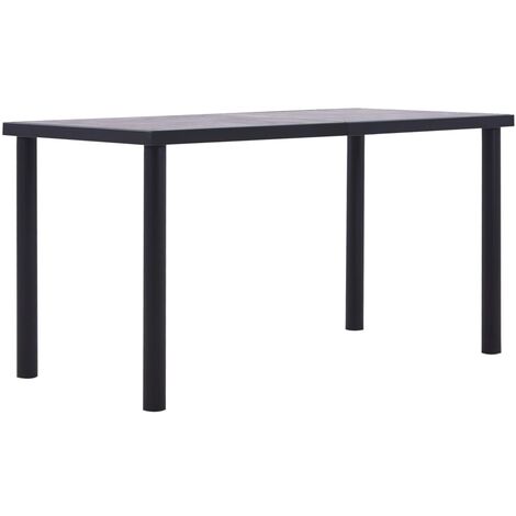 Table de salle à manger, Table à dîner, Table de Cuisine Noir et gris béton 140x70x75 cm MDF BHU5312 (1/5)
