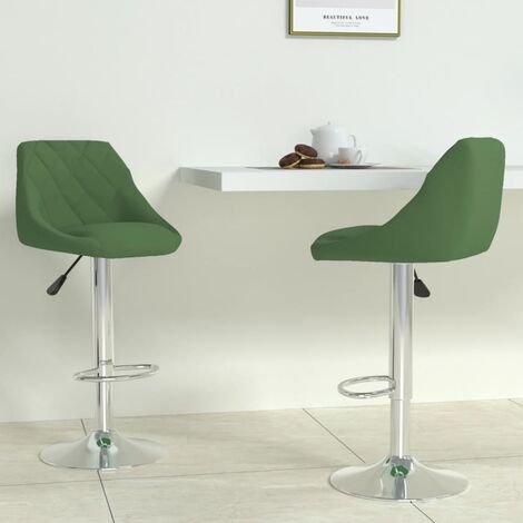 Lot de 2 Tabourets de bar,Chaises hautes de bar luxueuses vert foncé velours -20525 (1/5)