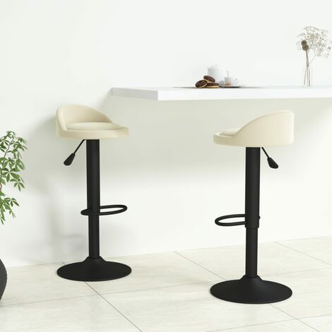 Lot de 2 Tabourets de bar Chaise de Bar Tabouret Haut Siège de Cuisine crème velours XJDT892589 (1/5)