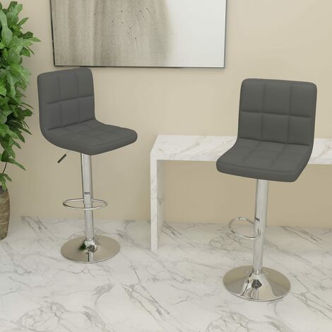 Lot de 2 Tabourets de bar,Chaises hautes de bar luxueuses gris foncé tissu -60231 (1/5)