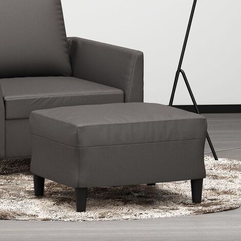 Repose-pied Tabouret pour Maison Salon Chambre Gris 60x50x41 cm Similicuir -BV66640 (1/5)