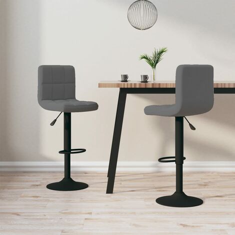 Lot de 2 Tabourets de bar,Chaises hautes de bar luxueuses gris foncé velours -17720 (1/5)