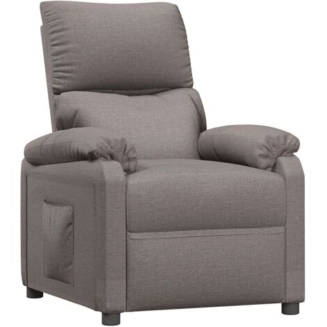 Fauteuil inclinable, Fauteuil de relaxation confort, Fauteuil Salon Confortable, Chaise pour Salon Siège élégant pour Chambre Taupe Tissu ZSD85720 (1/5)