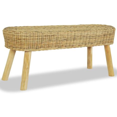 Banc d'entrée  Banc de rangement Coffre de rangement 110 x 35 x 45 cm Rotin naturel 62908