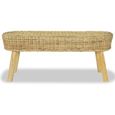 Banc d'entrée  Banc de rangement Coffre de rangement 110 x 35 x 45 cm Rotin naturel 62908