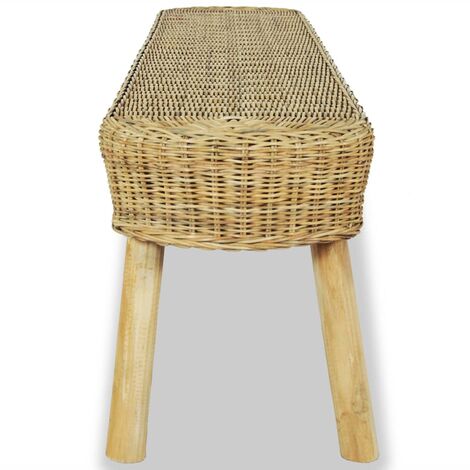 Banc d'entrée  Banc de rangement Coffre de rangement 110 x 35 x 45 cm Rotin naturel 62908