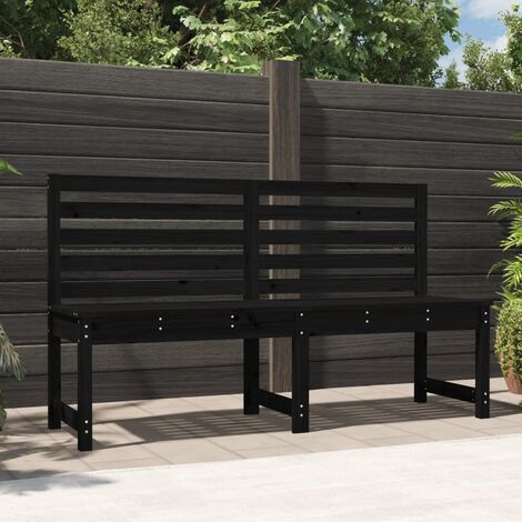 Banc de jardin,Moderne Banc terrasse d'extérieur noir 157,5 cm bois massif de pin -FV30046 (1/5)