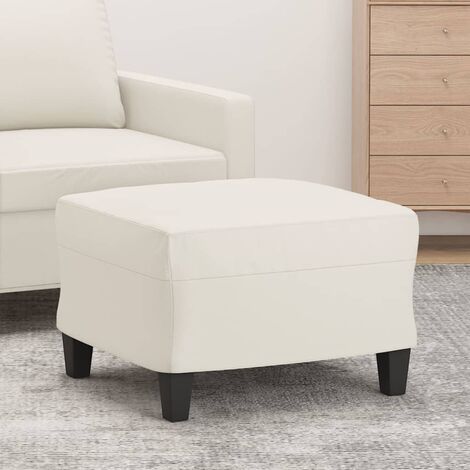 Repose-pied,Pouf Tabouret pour Maison Salon Chambre Crème 60x50x41 cm Similicuir -BV39706 (1/5)