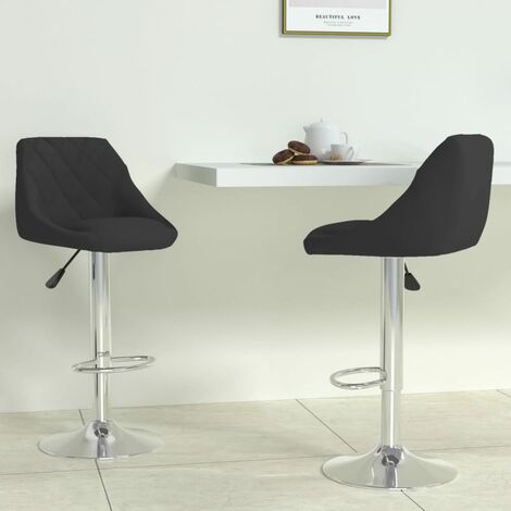 Lot de 2 Tabourets de bar,Chaises hautes de bar luxueuses noir velours -55909 (1/5)