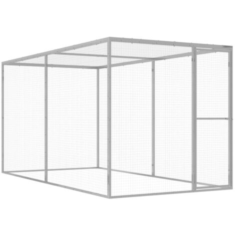 Cage pour chat,Cage d'extérieur 3x1,5x1,5 m Acier galvanisé