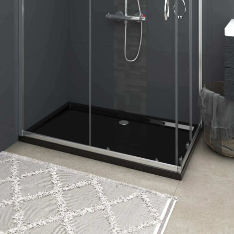 Receveur de Douche Antidérapant Moderne rectangulaire ABS Noir 70x120 cm -Q2720 (1/5)