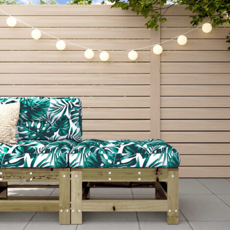 Repose-pied de jardin, Tabouret Pouf, Tabouret Bas avec coussin bois de pin imprégné LKF44450 (1/5)