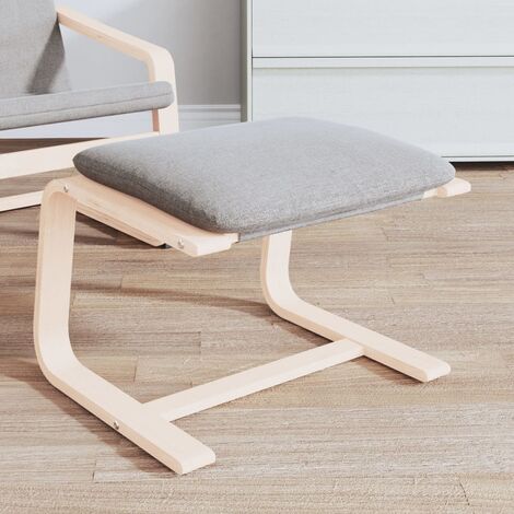 Repose-pied Tabouret pour Maison Salon Chambre Gris clair 51x41x40 cm Tissu -BV14347 (1/5)