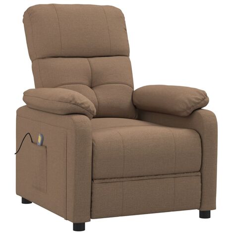 Fauteuil de massage, Fauteuil de relaxation confort détente, Chaise de Salle de Séjour Marron Tissu ZSD40555 (1/5)
