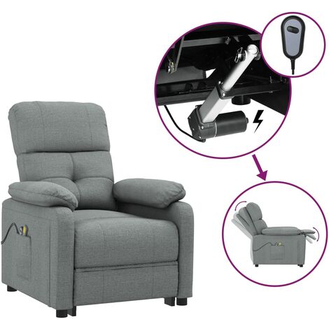 Fauteuil électrique de massage, Fauteuil Relax，Chaise Massage Gris foncé Tissu FNNF827275