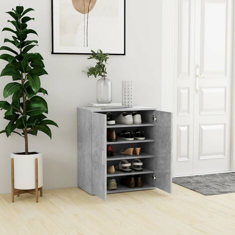 Armoire à chaussures,Meuble à chaussures,Etagère de Rangements Gris béton 60x35x70 cm Aggloméré HYB22271 (1/5)