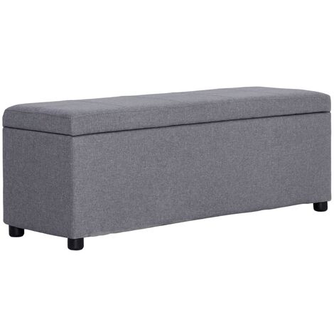 Banc avec compartiment de rangement Coffre de rangement 116 cm Gris clair Polyester 46554 (1/5)