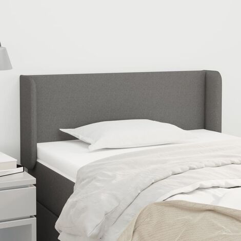 Tête de lit avec oreilles Armoire de Tête de lit avec oreilles pour Chambre - Gris foncé 83x16x78/88 cm Tissu -38134 (1/5)