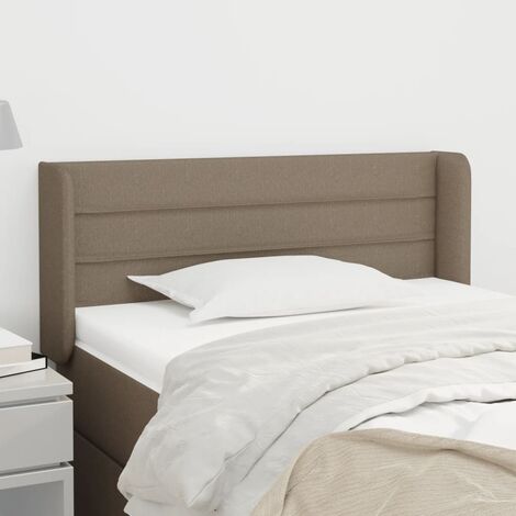 Tête de lit avec oreilles Armoire de Tête de lit pour Chambre - Taupe 83x16x78/88 cm Tissu -84205 (1/5)