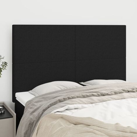 Têtes de lit 4 pcs  Panneau de lit pour Lit adulte  Décoration murale Noir 72x5x78/88 cm Tissu XRKJY2817616 (1/5)