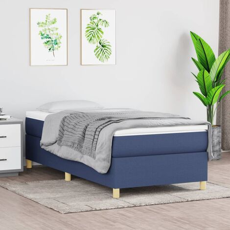 Lit à sommier tapissier avec matelas - Lit Adulte - Meuble de Chambre à Coucher - Bleu 80x200 cm Tissu VSGS354599 (1/5)