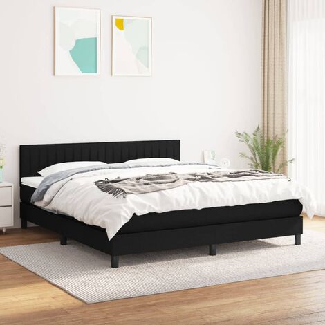 Lit adulte,Lit avec Sommier et Matelas confortable pour Chambre,Ensemble Lit à sommier tapissier Noir 180x200 cm Tissu -BVN58574 (1/5)