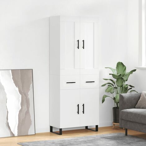 Buffet haut，Bahut，Meuble de Rangement，Buffet de cuisine Blanc 69,5x34x180 cm Bois d'ingénierie CIV603817 (1/5)