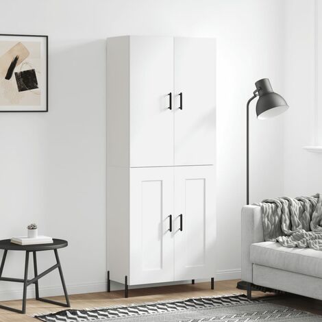 Buffet haut，Buffet de salon，Commode Meuble de rangement，Style Industriel Blanc 69,5x34x180 cm Bois d'ingénierie VNWE882375 (1/5)