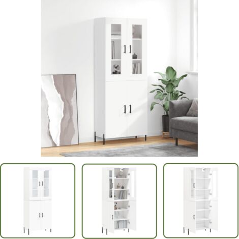 Buffet haut, Enfilade, Armoire de cuisine Blanc 69,5x34x180 cm Bois d'ingénierie WFE945922 DESIGN IN (1/5)