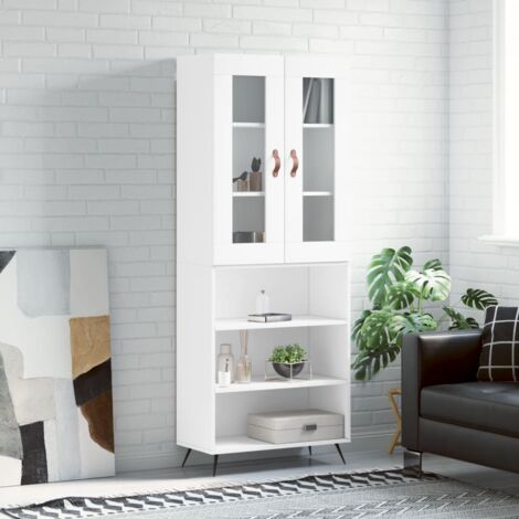 Buffet haut, Enfilade, Armoire de cuisine Blanc 69,5x34x180 cm Bois d'ingénierie WFE673008 DESIGN IN (1/5)