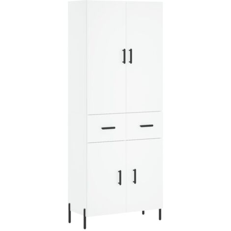 Buffet haut，Buffet de salon，Commode Meuble de rangement，Style Industriel Blanc 69,5x34x180 cm Bois d'ingénierie VNWE345555 (1/5)