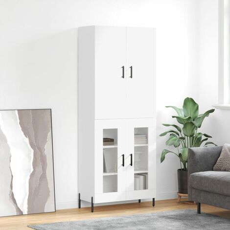 Buffet haut，Buffet de salon，Commode Meuble de rangement，Style Industriel Blanc 69,5x34x180 cm Bois d'ingénierie VNWE183270 (1/5)
