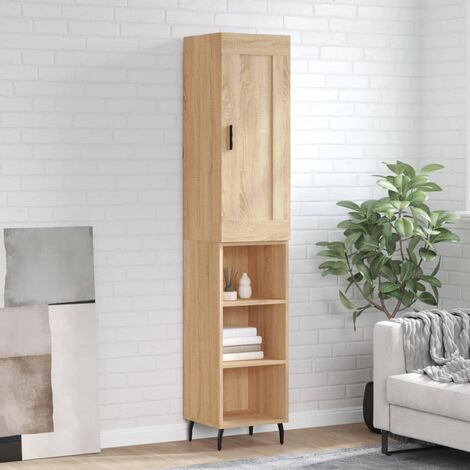 Buffet haut，Buffet de salon，Commode Meuble de rangement，Style Industriel Chêne sonoma 34,5x34x180 cm Bois d'ingénierie VNWE668407 (1/5)