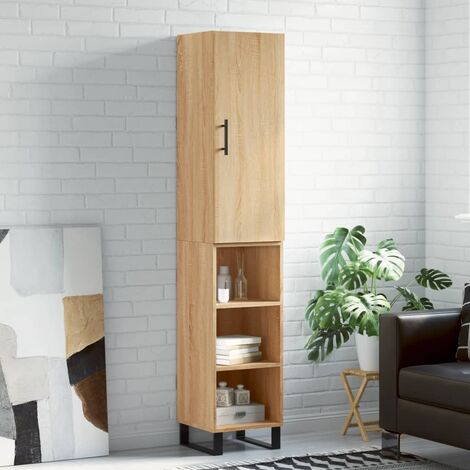 Buffet haut,Buffet de salon,Commode Meuble de rangement,Style Industriel Chêne sonoma 34,5x34x180 cm Bois d'ingénierie VNWE866491 (1/5)