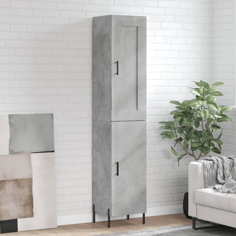 Buffet haut，Buffet de salon，Commode Meuble de rangement，Style Industriel Gris béton 34,5x34x180 cm Bois d'ingénierie VNWE599574 (1/5)