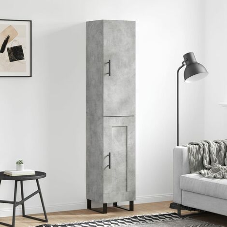 Buffet haut，Buffet de salon，Commode Meuble de rangement，Style Industriel Gris béton 34,5x34x180 cm Bois d'ingénierie VNWE212779 (1/5)
