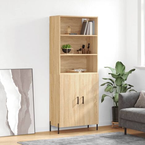 Buffet haut,Buffet de salon,Commode Meuble de rangement,Style Industriel Chêne sonoma 69,5x34x180 cm Bois d'ingénierie VNWE463686 (1/5)
