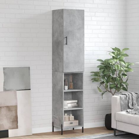 Buffet haut，Buffet de salon，Commode Meuble de rangement，Style Industriel Gris béton 34,5x34x180 cm Bois d'ingénierie VNWE524642 (1/5)