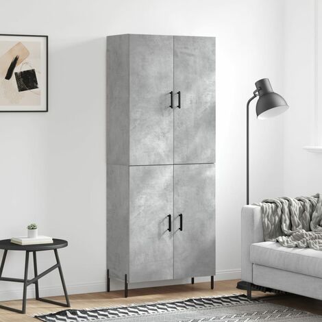 Buffet haut,Buffet de salon,Commode Meuble de rangement,Style Industriel Gris béton 69,5x34x180 cm Bois d'ingénierie VNWE632422 (1/5)