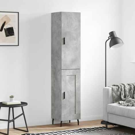 Buffet haut，Buffet de salon，Commode Meuble de rangement，Style Industriel Gris béton 34,5x34x180 cm Bois d'ingénierie VNWE278385 (1/5)