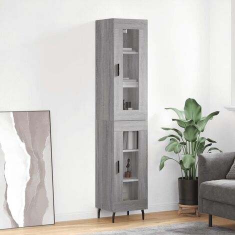 Buffet haut，Buffet de salon，Commode Meuble de rangement，Style Industriel Sonoma gris 34,5x34x180 cm Bois d'ingénierie VNWE273611 (1/5)